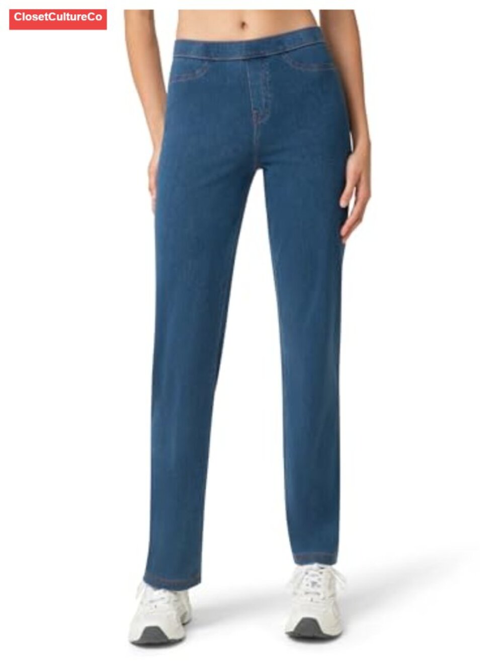 Women's High Waisted Denim Leggings Pull On Jeggings Straight Leg